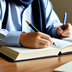Study Scene**

A dedicated student, fully clothed in modest attire, studying diligently at a desk filled with textbooks and study materials. The setting is a bright, comfortable home environment. Focus on books about law and local government.  safe for work, appropriate content, fully clothed, professional, perfect anatomy, correct proportions, well-formed hands, proper finger count, natural body proportions, high quality.

**