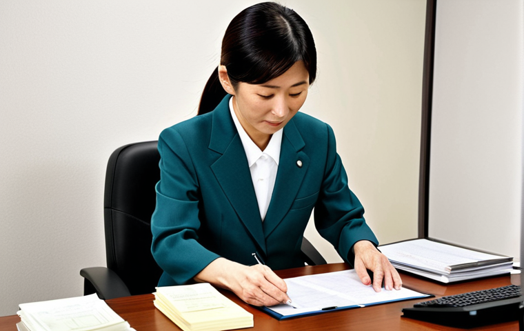 **

"A fully clothed, professional female Gyoseishoshi (行政書士) in a modern office setting, assisting an elderly Japanese woman with estate planning documents. Appropriate attire, safe for work, perfect anatomy, natural proportions, professional, modest clothing, family-friendly, emphasizing empathy and communication skills."

**