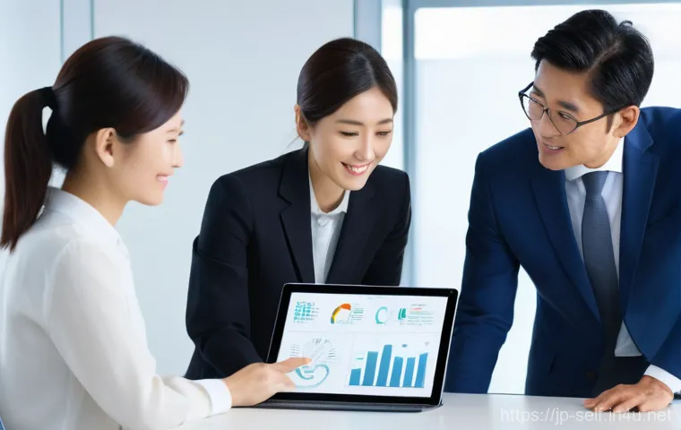 자치행정사 직장 내 교육 기회 - **Prompt:** A dynamic and modern Japanese local government office. A diverse group of professional J...