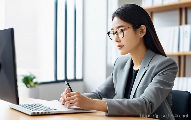 자치행정사 경력 성장 - **Prompt 1: The Visionary Administrative Scrivener**
    A contemporary, well-dressed female Gyoseis...