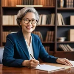 자치행정사 직무 분석 보고서 - **Prompt: "The Empathetic Legal Guide in the AI Era"**
    A warmly lit, modern office setting. A fe...