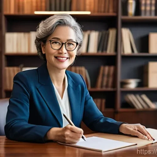 자치행정사 직무 분석 보고서 - **Prompt: "The Empathetic Legal Guide in the AI Era"**
    A warmly lit, modern office setting. A fe...