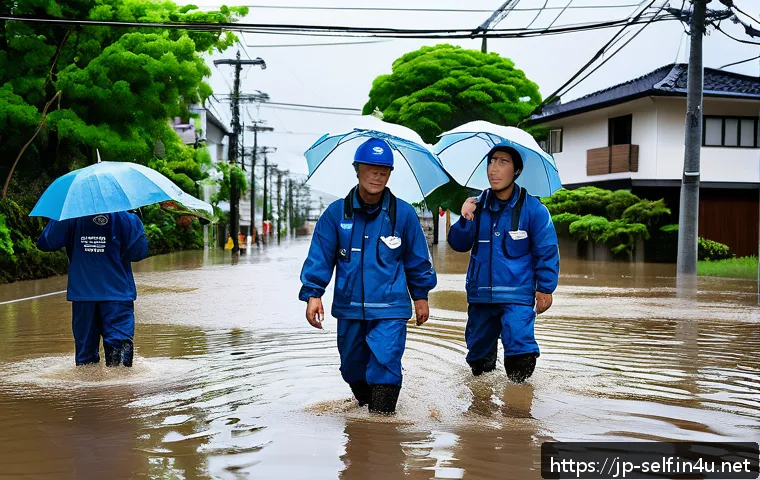 자치행정사 직무 사례 연구 - A dynamic scene of a Japanese municipal disaster response team in action during a typhoon-induced fl...