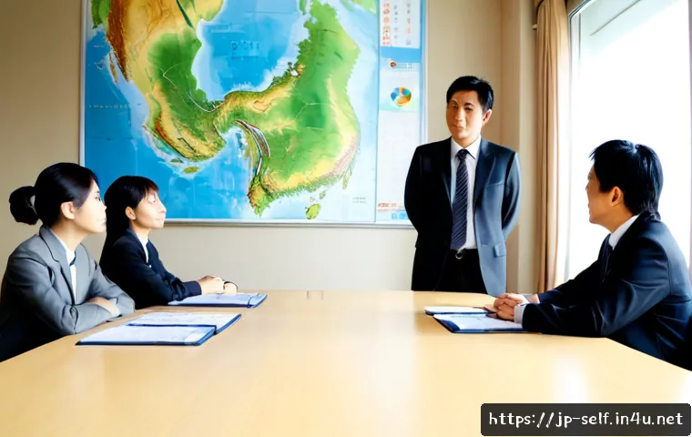 자치행정사 커리어 발전 - Photorealistic Japanese municipal administration professional in a neat business suit, confidently l...
